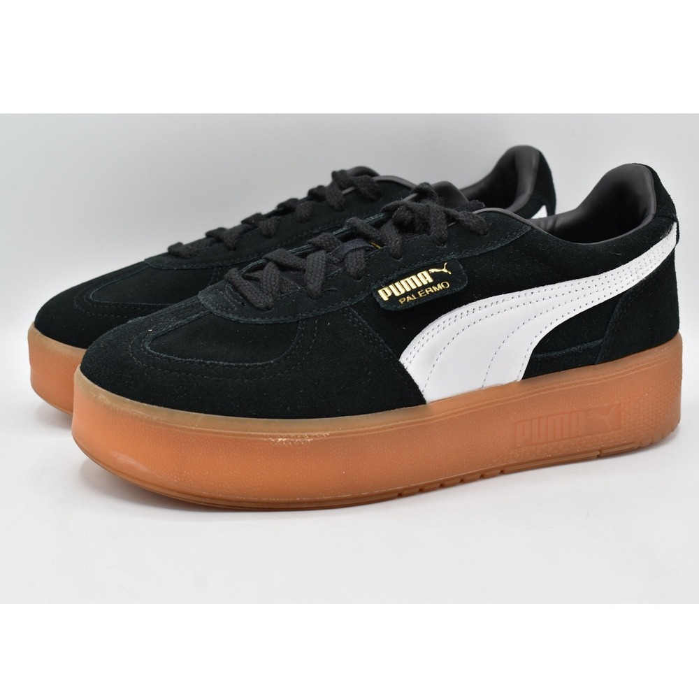 Puma Women Size 10.5 Palermo Elevata Mod Platform Sneakers Black White Gum Retro